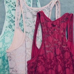 Set of Three AEO Lacy Tanks
